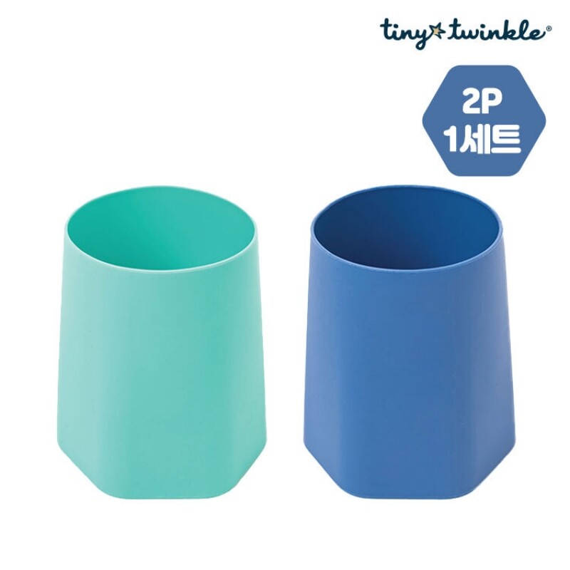 타이니트윙클 실리콘 아기/유아 물컵 민트&블루